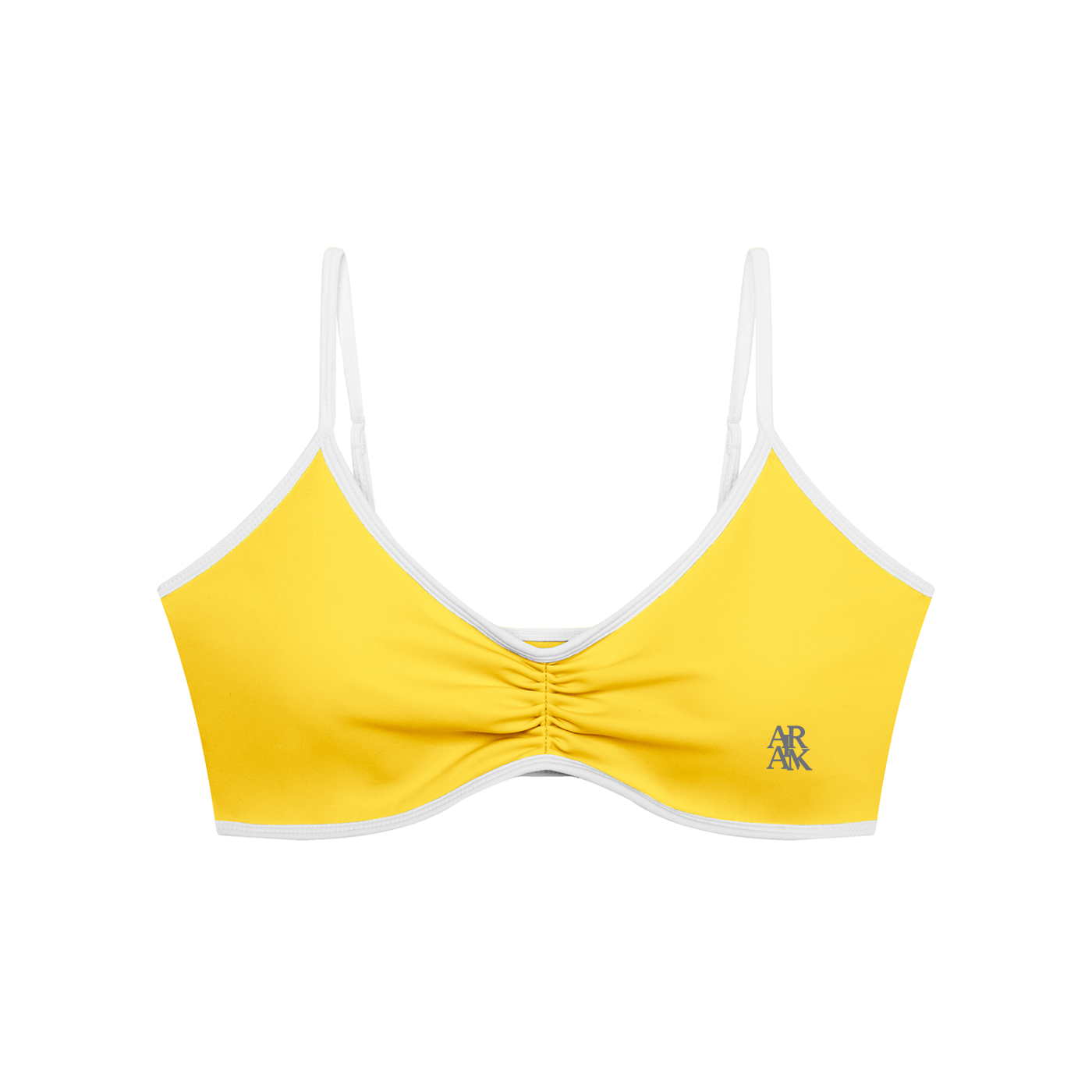Block Ruched V-Neck Sports Bra - Airamak