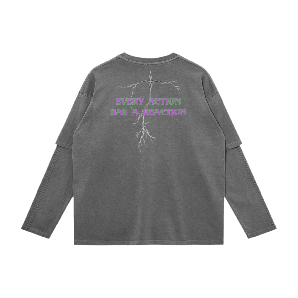 'Reaction' Unisex Faux-Layered Faded Long Sleeve