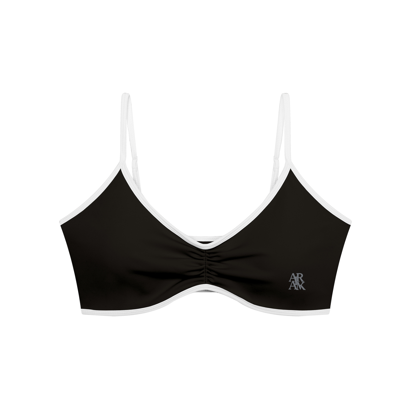 Block Ruched V-Neck Sports Bra - Airamak