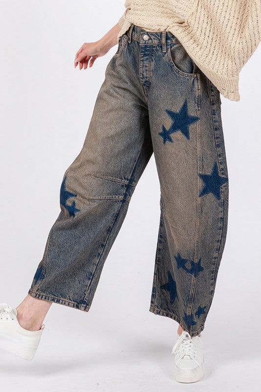 Wide Leg Jeans with Pockets