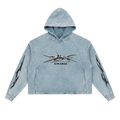 Light blue hoodie with tribal patterns on sleeves and chest, featuring the word "Airamax."