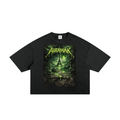 Black T-shirt with a green and black design featuring a tower and "AIRMAR" text.