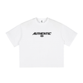 White T-shirt with bold black "AUTHENTIC" text across the chest.