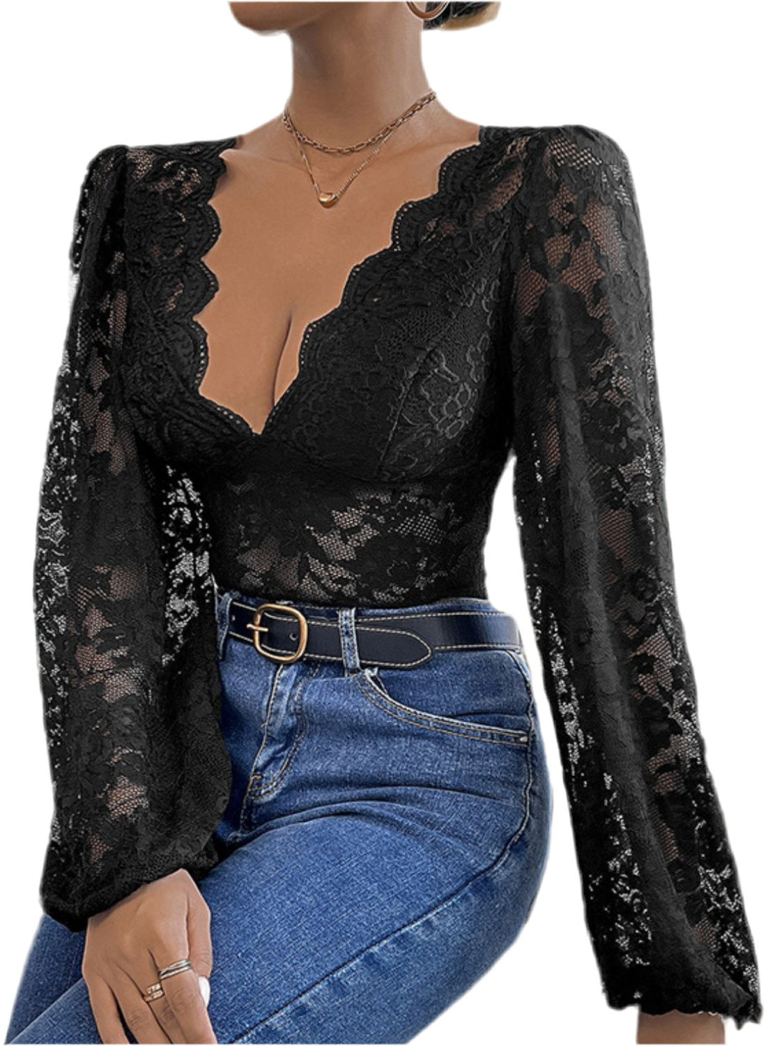 Plunge Long Sleeve Bodysuit