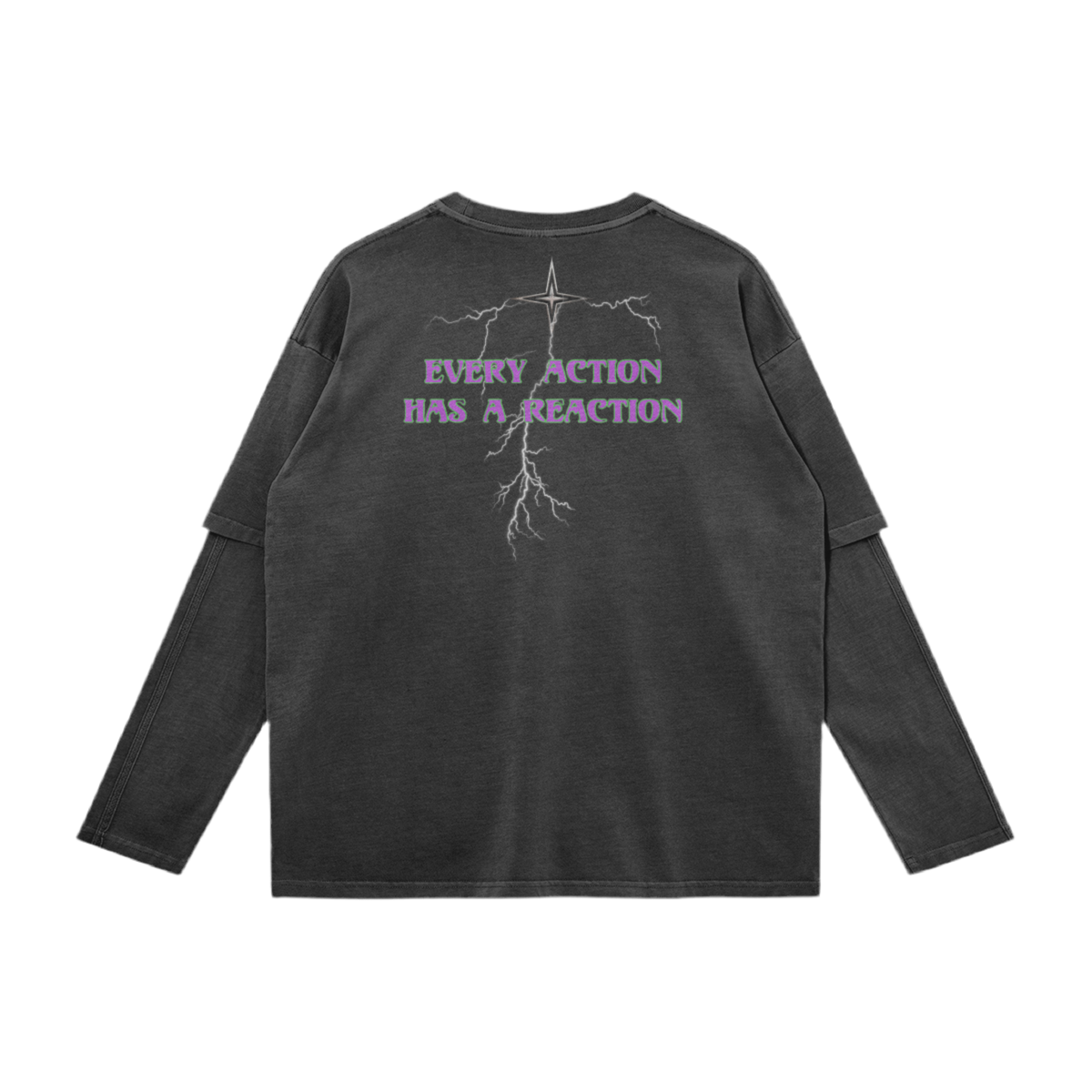 'Reaction' Unisex Faux-Layered Faded Long Sleeve