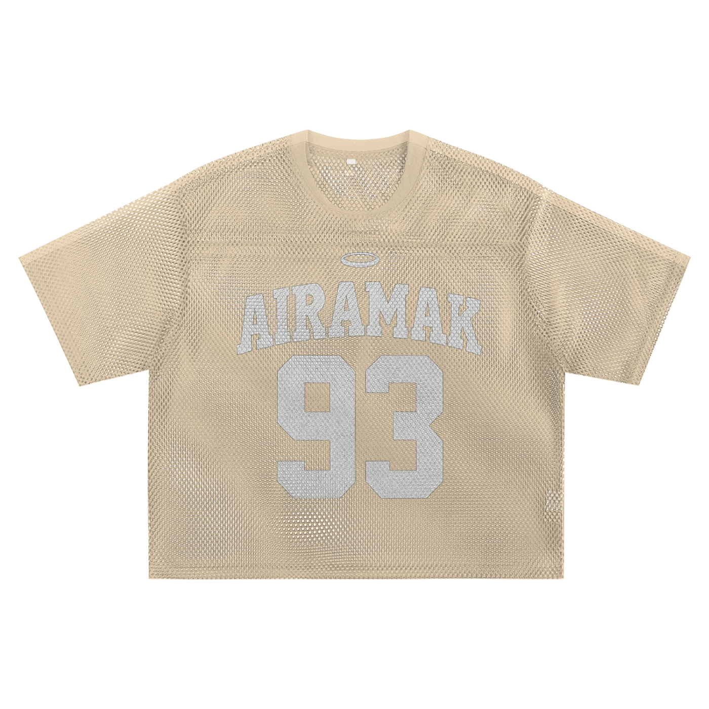 Beige mesh jersey with "AIRAMAK 93" in white block letters on the front.