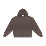 Ash Clay Cropped Zip Hoodie