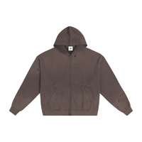 Ash Clay Cropped Zip Hoodie
