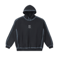 Black hoodie with a gray outline and "AR" logo on the chest, isolated on a white background.