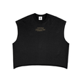 Black sleeveless top with "AIRAMAK Different Cloth" in gold script on the chest.