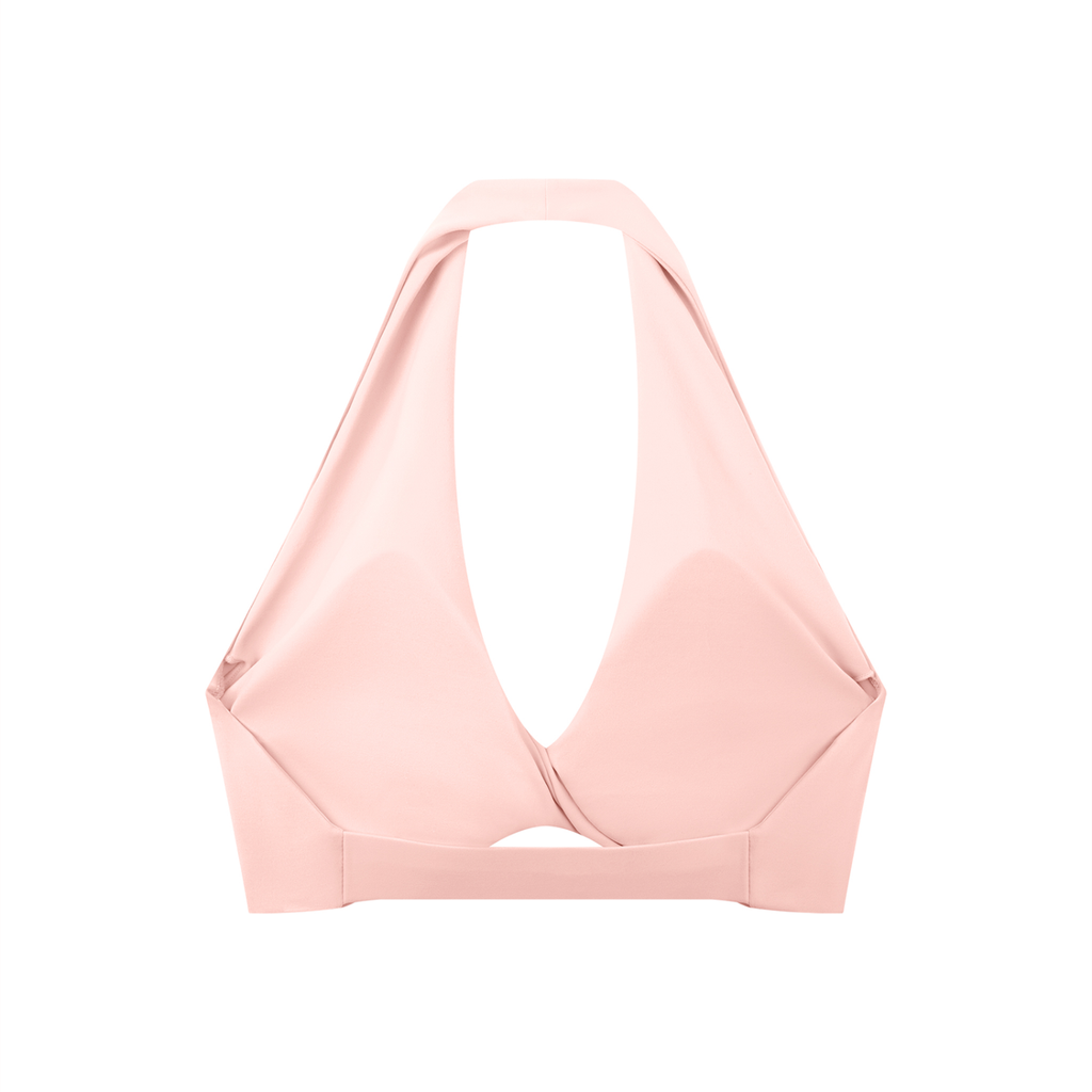 Pleated Halter Sports Bra - Airamak