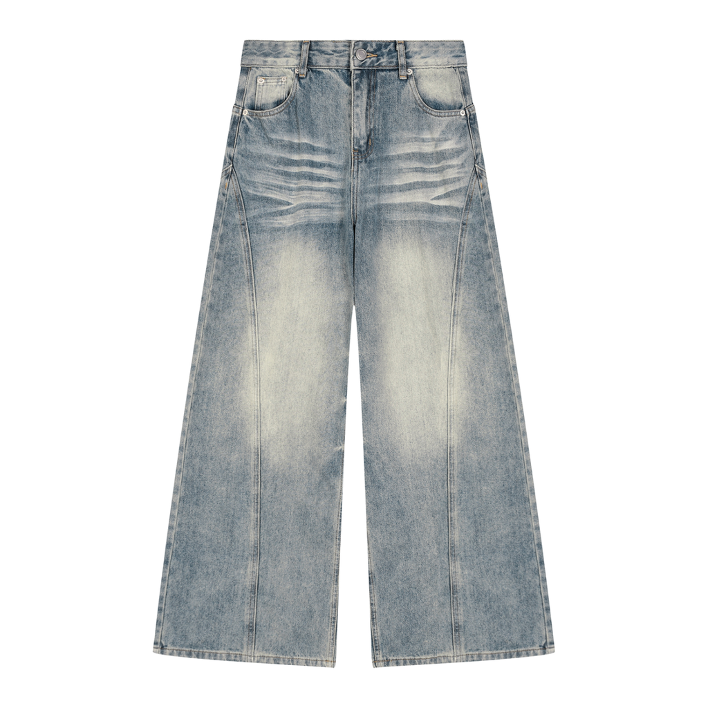 Women’s Vintage Wash Wide Leg Denim Jeans