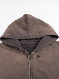 Ash Clay Cropped Zip Hoodie