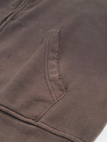 Ash Clay Cropped Zip Hoodie