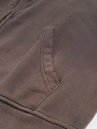 Ash Clay Cropped Zip Hoodie