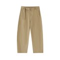 Beige wide-leg pants with a matching belt and side pockets, displayed against a white background.