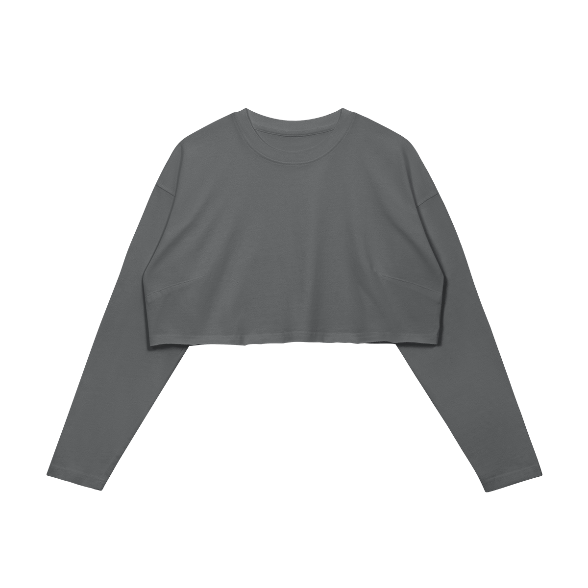 Airamak Raw Hem Long Sleeve Crop Top Basic