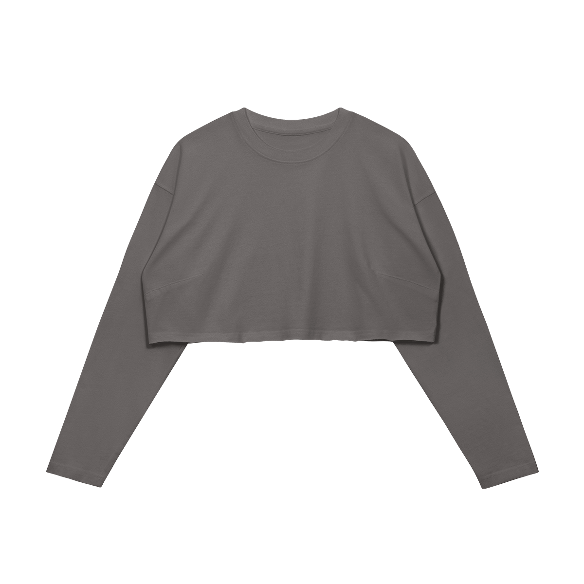 Airamak Raw Hem Long Sleeve Crop Top Basic